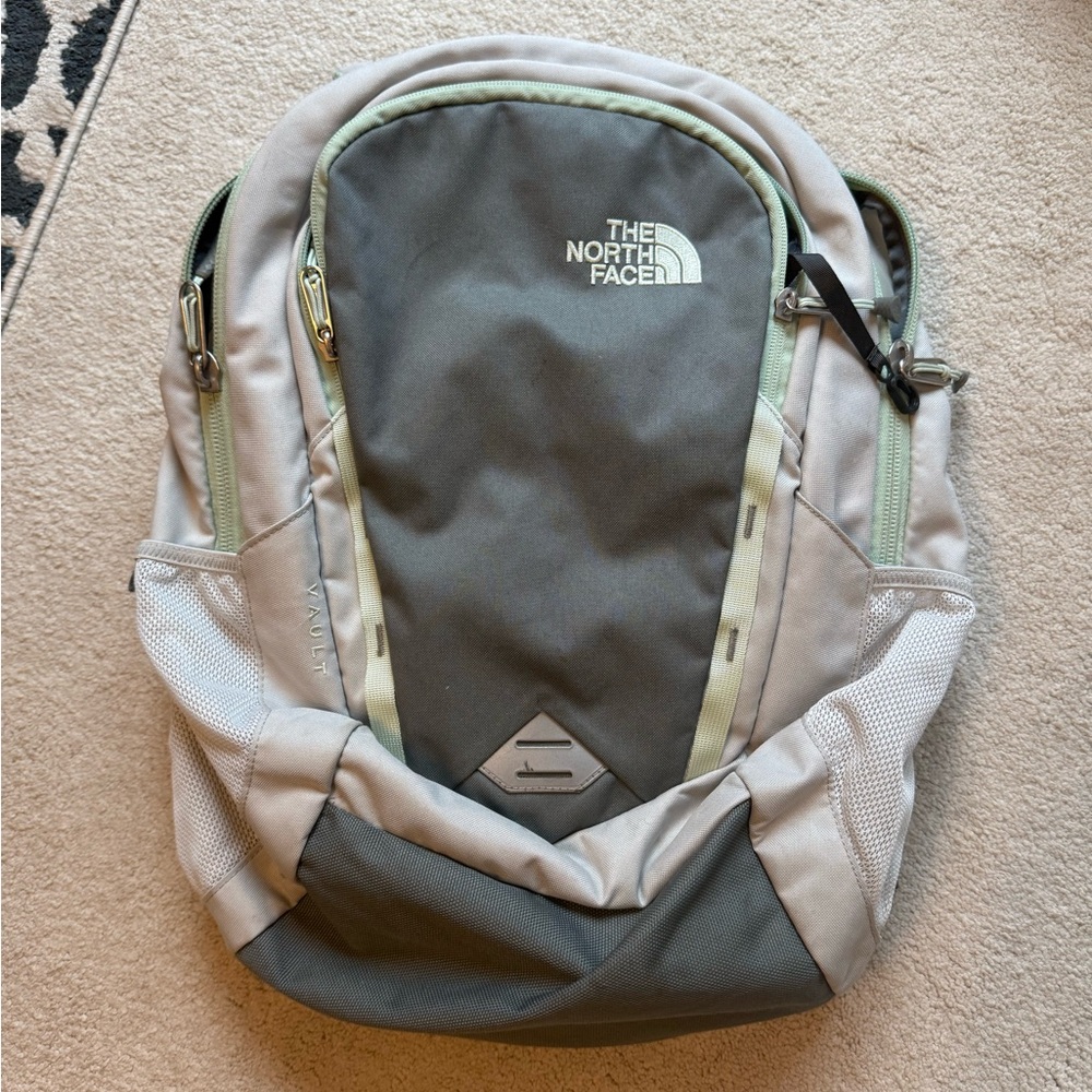 The North Face VAULT Gray mint green Backpack womens